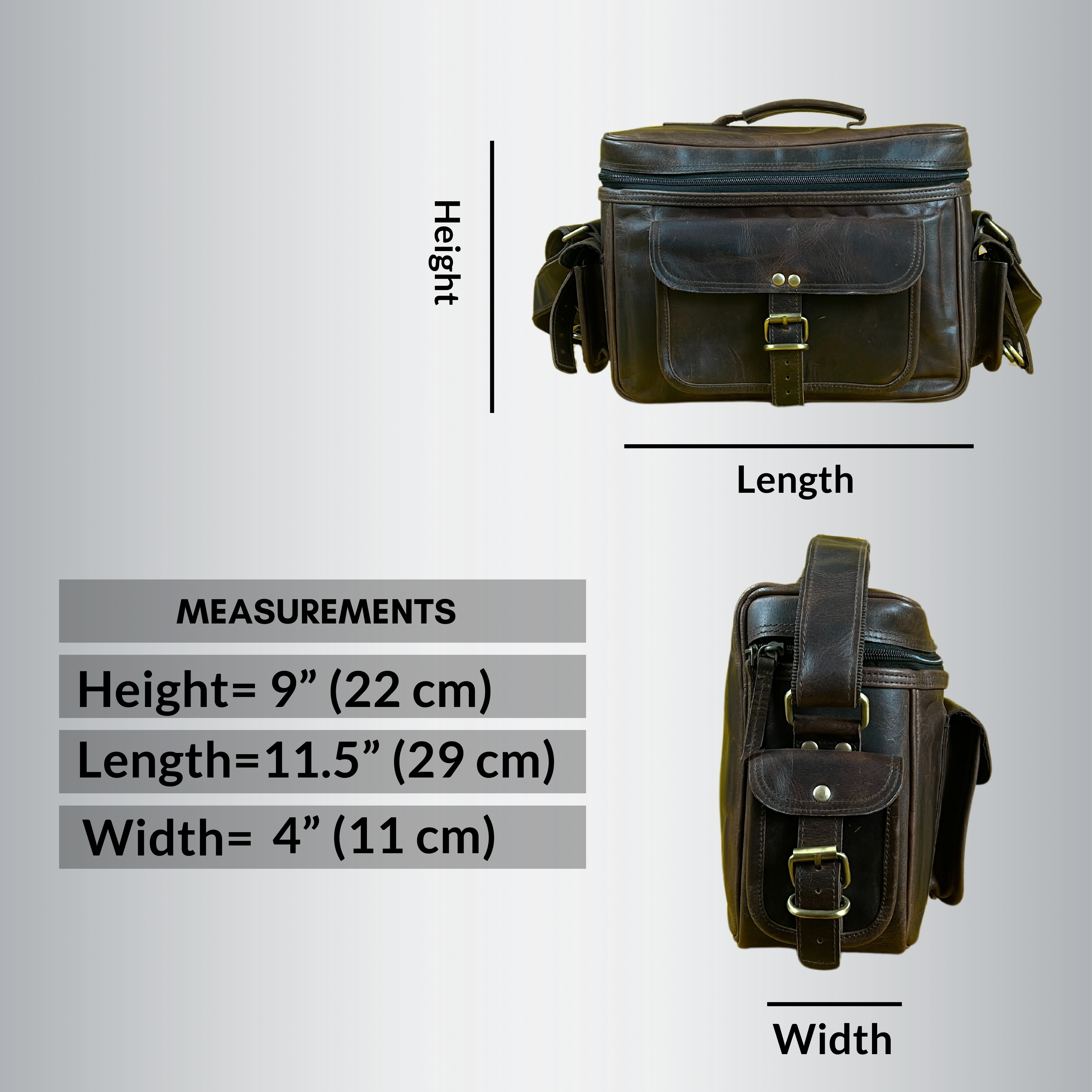Madosh -Genuine Brown Leather DSLR Camera Bag | Camera Shoulder Messenger Bag Case| Photographer’s DSLR Crossbody Handbag | Camera Carry Top Handle shoulder Bag | Camera Case Bag